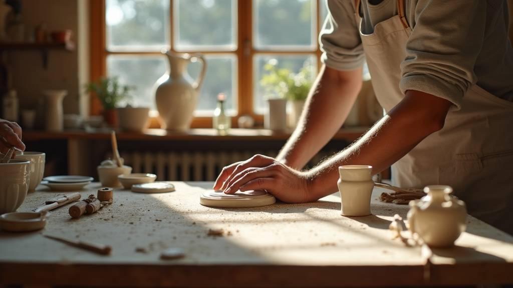 Artisan travaillant le verre soufflé dans un atelier artisanal en France